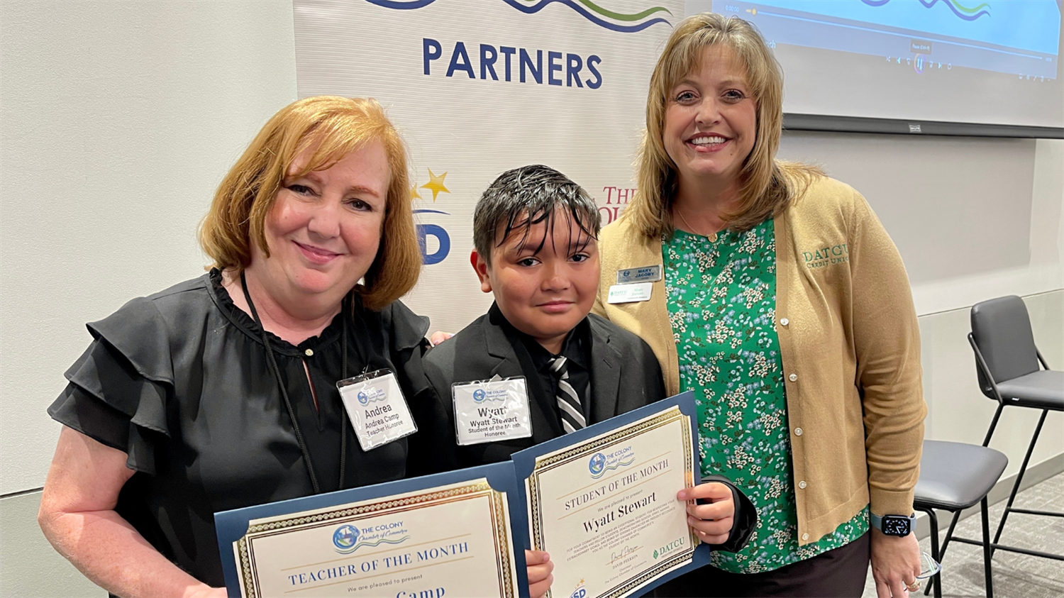  Peters Colony students and teacher were recognized by The Colony Chamber of Commerce.